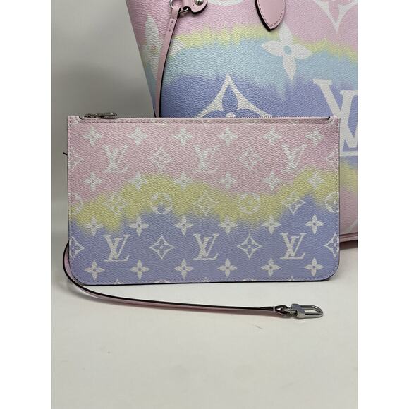 Louis Vuitton Authentic Escale Pastel Pink Neverfull Giant Bag Removable Pouch - Picture 3 of 14